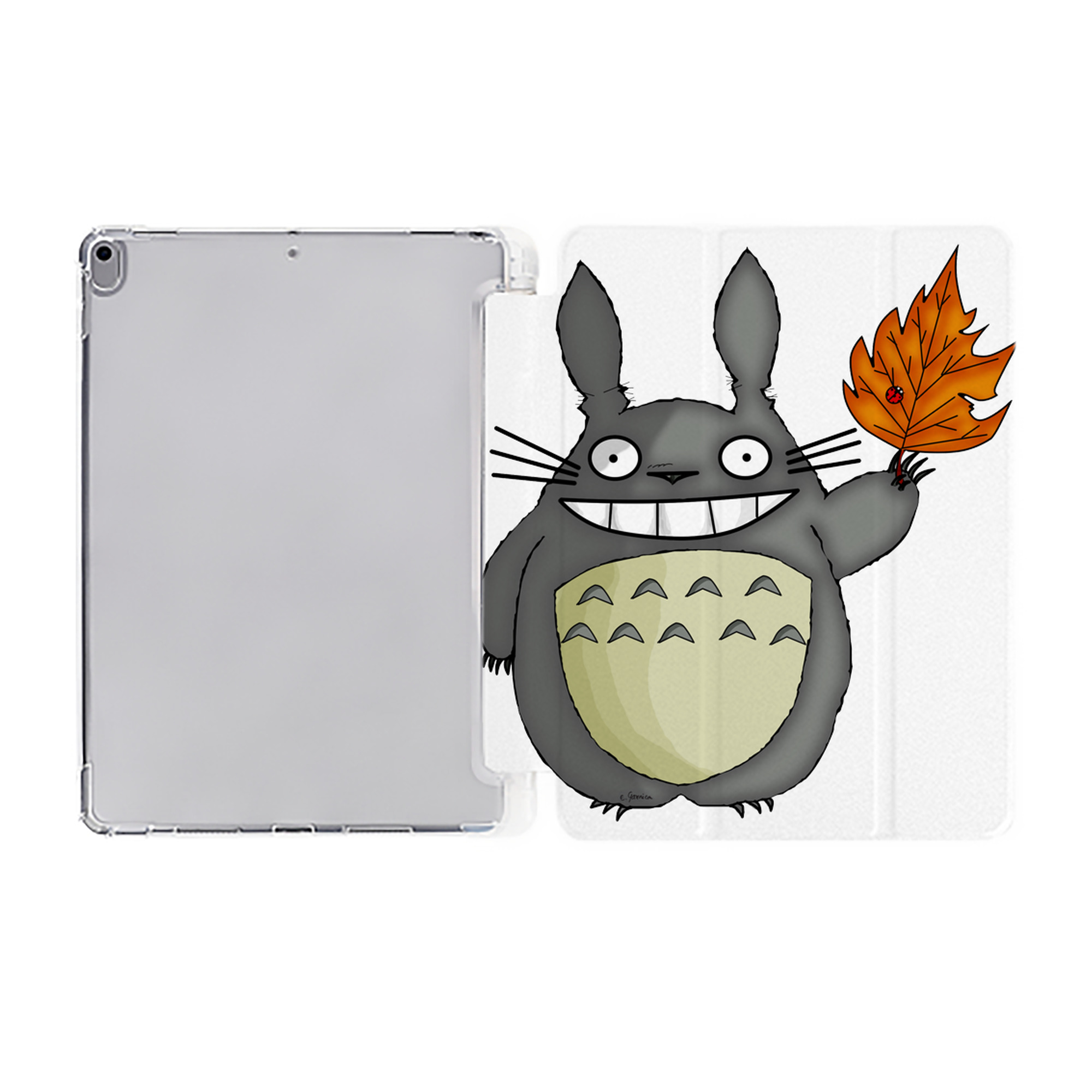 （画像用） となりのトトロ 草壁メイ 草壁サツキ My Neighbor Totoro Satsuki Kusakabe Mei Kusakabe IPad ケース ペン収納付き 三つ折りスタンド PUレザー×シリコン 対応機種9.5/10.5/10.9インチ